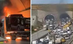 Sabiha Gökçen Havalimanı Tüneli'nde TIR alevler içinde kaldı!