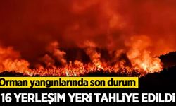 Orman yangınlarında son durum: 16 yerleşim yeri tahliye edildi