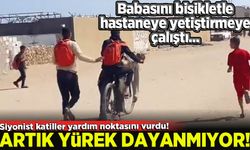 İsrail keskin nişancısı tarafından vurulan babasını hastaneye bisikletle yetiştirmeye çalıştı