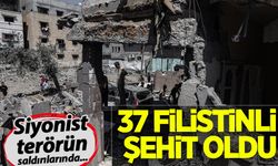 Katil İsrail'in Gazze'ye düzenlediği saldırılarda 37 Filistinli şehit oldu
