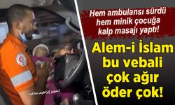 Gazze'de bir sağlık görevlisinin bir eliyle bebeği hayata döndürmeye çalışırken diğer eliyle ambulansı sürdü