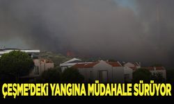 İzmir'in Çeşme ilçesinde çıkan orman yangınına müdahale sürüyor