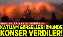 Siyonist müzik grubu Gazze'de işlenen katliam görüntüleri eşliğinde konser verdi!
