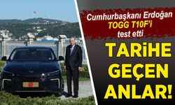 Cumhurbaşkanı Erdoğan, Togg T10F koltuğunda! Tarihe geçen anlar