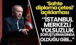 Erdoğan'dan 'sahte diploma çetesi' açıklaması: Tıpkı İstanbul merkezli yolsuzluk soruşturmasında olduğu gibi...