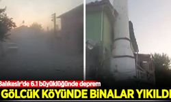 Balıkesir Gölcük köyünde binalar yıkıldı