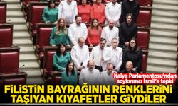 İtalya Parlamentosu'ndan soykırımcı İsrail'e tepki: Filistin bayrağının renklerini taşıyan kıyafetler giydiler