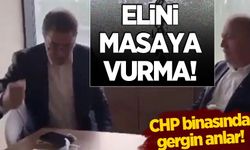 CHP binasında gergin anlar! Tekin'in karşısında sinirden yumruk attı