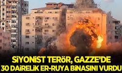 İşgalci İsrail, Gazze'de çok katlı bir binayı daha yerle bir etti
