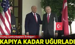 Trump Cumhurbaşkanı Erdoğan'ı kapıya kadar uğurladı
