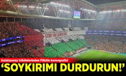 Galatasaray tribünlerinden Filistin koreografisi!
