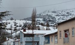 Tokat'ın Başçiftlik ilçesinde kar yağışı etkili oldu