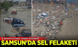 Samsun Havza’yı sel vurdu: İş yerlerini su bastı, araçlar sürüklendi