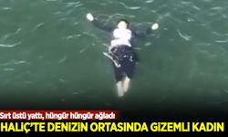 Haliç'te denizin ortasında gizemli kadın! Sırt üstü yattı, hüngür hüngür ağladı