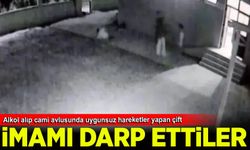 Alkol alıp cami avlusunda uygunsuz hareketler yapan çift kendilerini uyaran imamı dövdü