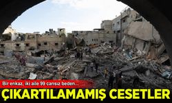 Gazze'de daha önce hedef alınan binanın enkazından iki aileye ait 99 cenaze çıkarıldı
