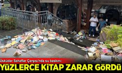 Üsküdar Sahaflar Çarşısı'nda su baskını: Yüzlerce kitap zarar gördü