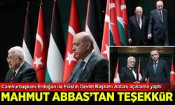 Cumhurbaşkanı Erdoğan ile Filistin Devlet Başkanı Abbas açıklama yaptı: Türkiye'ye Filisin teşekkürü