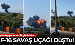 Yalova'da F-16 savaş uçağı düştü! İşte olay yerinden ilk görüntüler