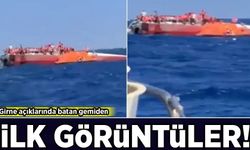 Girne açıklarında batan gemiden ilk görüntüler