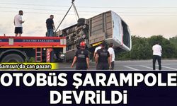 Samsun'da can pazarı: Otobüs şarampole devrildi