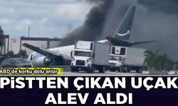 ABD'de korku dolu anlar! Pistten çıkan uçak alev aldı!