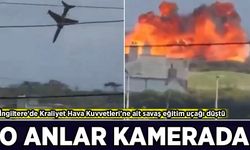 İngiltere'de Kraliyet Hava Kuvvetleri'ne ait savaş eğitim uçağı düştü! O anlar kamerada