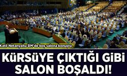 Katil Netanyahu BM'de boş salona konuştu: Kürsüye çıktığı gibi salon boşaldı