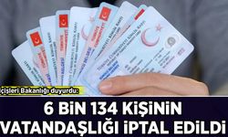 İçişleri Bakanlığı duyurdu: 6 bin 134 kişinin vatandaşlığı iptal edildi
