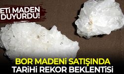 Eti Maden duyurdu: Bor satışında tarihi rekor beklentisi