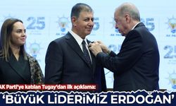 İzmir resmen AK Parti'de: Cemil Tugay'ın rozetini Erdoğan taktı
