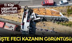 Manisa'da 11 kişinin öldüğü feci kazanın görüntüleri ortaya çıktı