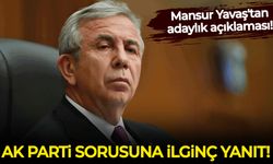 Mansur Yavaş'tan adaylık açıklaması: AK Parti iddiasına ilginç yanıt!
