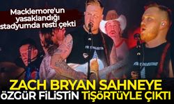 Macklemore'un yasaklandığı stadyumda resti çekti: Zach Bryan sahneye 'Özgür Filistin' tişörtüyle çıktı