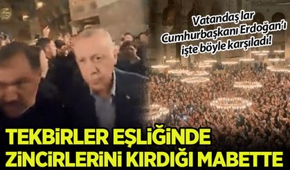 Cumhurbaşkanı Erdoğan, Ayasofya-i Kebir Cami-i Şerifi'ne tekbirler eşliğinde girdi