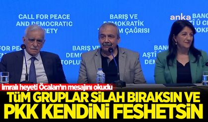 DEM Parti heyeti Öcalan'ın çağrısını okudu: PKK kendini lağvetsin