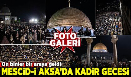 Siyonist İsrail baskısı altında Mescid-i Aksa'da Kadir Gecesi