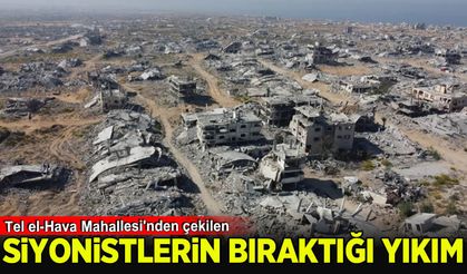 İsrail'in Gazze'nin Tel el-Hava Mahallesi'nde bıraktığı yıkım