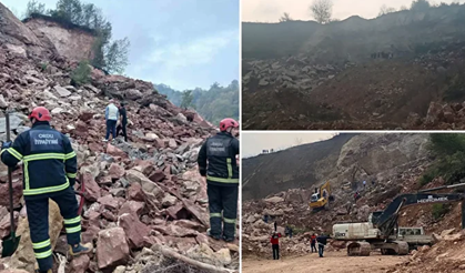 Ordu'da taş ocağında göçük: İki işçi enkaz altında kaldı