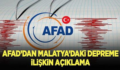 AFAD'dan Malatya'daki 4,5 büyüklüğündeki depreme ilişkin açıklama