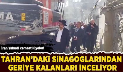 İran Yahudileri, Tahran'da İsrail'in bombaladığı sinagogta yıkımı inceliyor