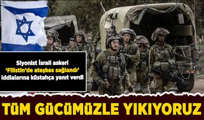 Siyonist asker: ''Gazze'de barış mı? Ne barışı?'' deyip alay etti! Yıkımı görüntüledi!