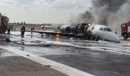 Hamdi Akın’a ait özel jet Libya’da pistten çıkıp alev aldı