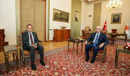 TBMM Başkanı Kurtulmuş, İtalya'nın Ankara Büyükelçisi Manzo'yu kabul etti