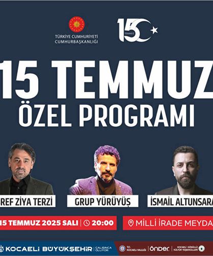 Kocaeli'de 15 Temmuz programı