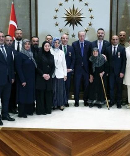 Cumhurbaşkanı Erdoğan, şehit ailelerini kabul etti