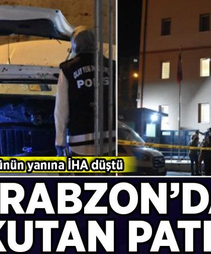 Trabzon'da Emniyet Müdürlüğü bahçesine İHA düştü!