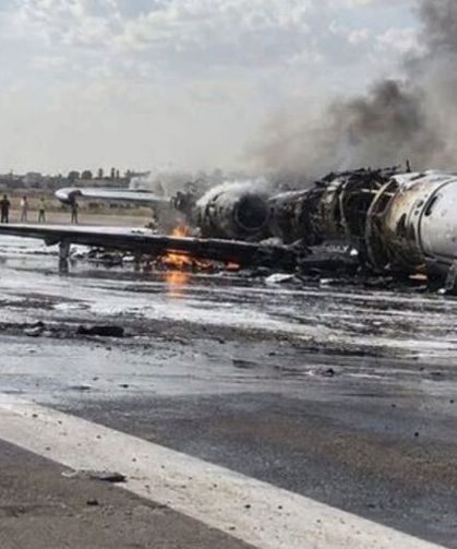 Hamdi Akın’a ait özel jet Libya’da pistten çıkıp alev aldı