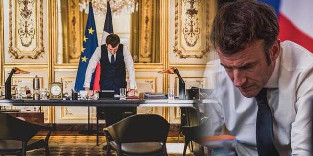 Putin'le görüşen Macron'un sıfatül eşkali