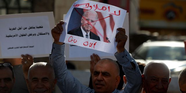 Batı Şeria'da, ABD Başkanı Biden'ın işgalci İsrail'e desteğine tepki!
